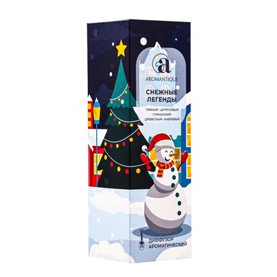 Новогодний ароматический диффузор Aromantique «Снежные легенды», с палочками, для дома, 50 мл