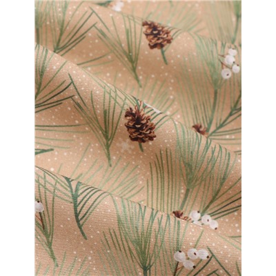 Дорожка на стол новогодняя Этель Spruce branches 30×70 см, 100% хлопок, саржа 190 г/м², бежевая