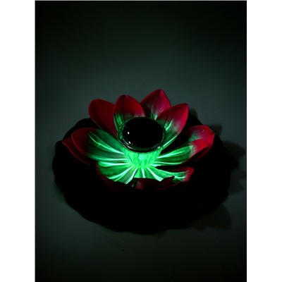 Садовая фигура - фонарь «Лотос», 28×28×9 см, для водоёмов, лиловая