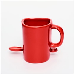 Кружка новогодняя керамическая «Желания сбудутся», 200 мл, с ложкой