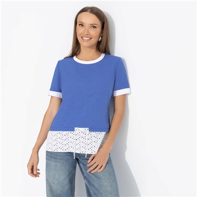 Футболка прямого силуэта, Романтика с перчинкой (синяя)