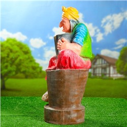 Садовая фигура из полистоуна «Баба-яга с гармонью», 80×35×55 см