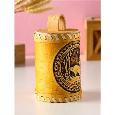 Туес «Лесной Медведь», банка для хранений, береста