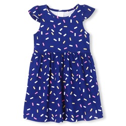 Платье для девочки «Конфетти», тёмно-синее, рост 122-128 см