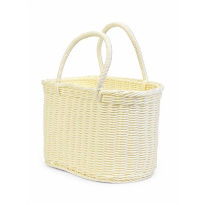 Корзина плетёная для хранения, 37×20.5×36 см, ручка h=17 см, белая