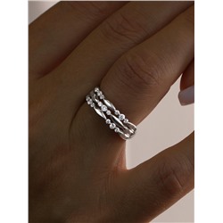 Кольцо из серебра с цирконием родированное 925 пробы 310132р200