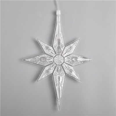 УЦЕНКА Гирлянда «Нить», 2 м, с насадками «Полярная звезда», IP20, 30 LED, 220 В, мигание, прозрачная нить, свечение мульти