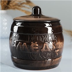 Бочонок для мёда Борисовская керамика «Старина», 1.2 л, 14×16 см, коричневый