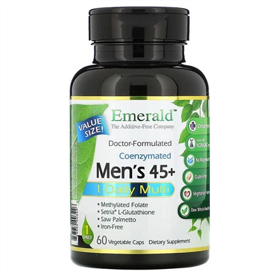 Emerald Laboratories, коферментный мультивитаминный комплекс для мужчин старше 45 лет для приема 1 раз в день, 60 вегетарианских капсул