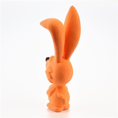 Игрушка пищащая для собак «Зайчик», 17 см, латекс, оранжевая