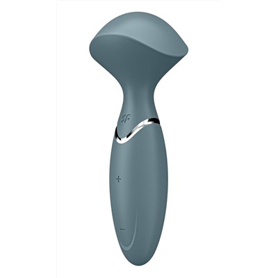 Серый вибромассажер Mini Wand-er - 16 см.