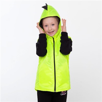 Жилетка с капюшоном детская, цвет салатовый, рост 92-98 см