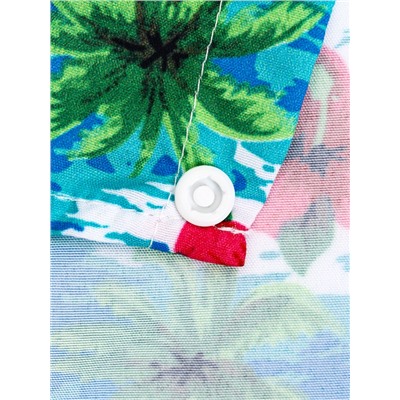 Рубашка для собак «Тропики», размер S, ДС 25, ОГ 35, ОШ 23 см, голубая