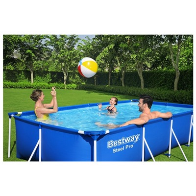 УЦЕНКА Бассейн каркасный Steel Pro, 400×211×81 см, фильтр-насос, прямоугольный, 56424 Bestway