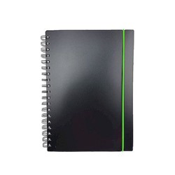 Тетрадь  80л клетка на спирали пластиковая обложка "Любимый Черный/Favorite Black. No 2" на резинке, с разделителями ТПФВ680194 Listoff