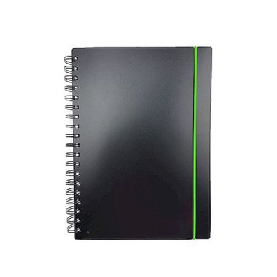 Тетрадь  80л клетка на спирали пластиковая обложка "Любимый Черный/Favorite Black. No 2" на резинке, с разделителями ТПФВ680194 Listoff