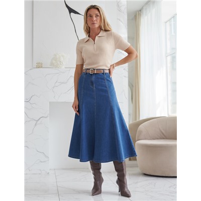 Джемпер-поло с застежкой на молнии из хлопка с кашемиром