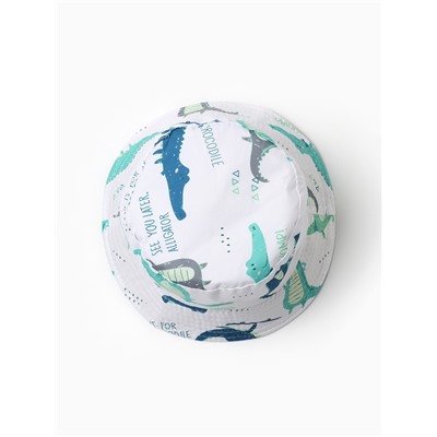 Панама детская KAFTAN «Крокодилы», размер 54, белая