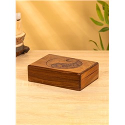 Шкатулка «Инь-ян», 20×15×6 см, дерево шишам