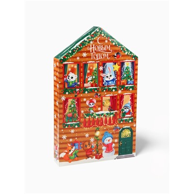 Адвент-календарь детский на 12 дней «Новый год», сладкий подарок, косметика, брелок