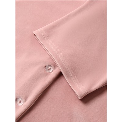Пижама женская (рубашка, шорты) KAFTAN Plushy, размер 52-54, розовая