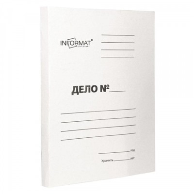 Скоросшиватель бумажный (без замка) А4 "ДЕЛО" 320 г/кв. м немелован. RP0032W inФОРМАТ