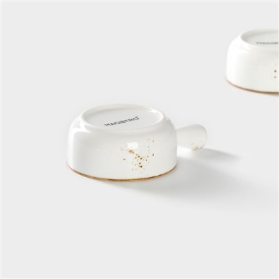 Кокотницы «Церера», набор 2 шт., d=7.5 см, 100 мл, фарфор, белые