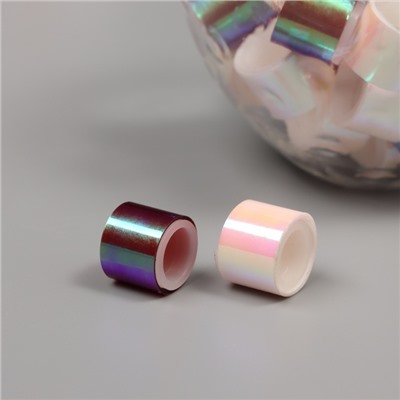 Клейкая лента пластик в банке «Перл. Белый и фиолет», набор 40 шт., 1.2 см, дл.0.9 м, 7×7×9 см