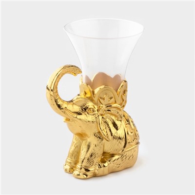 Набор ложек на подставке «Слон», 8×4×16 см, ложки h=13 см, 6 шт., цвет золотой