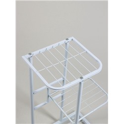 Подставка для цветов Greengo, 3 полки, 43×22×57 см, напольная, металл, белая