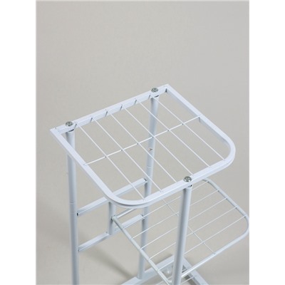 Подставка для цветов Greengo, 3 полки, 43×22×57 см, напольная, металл, белая