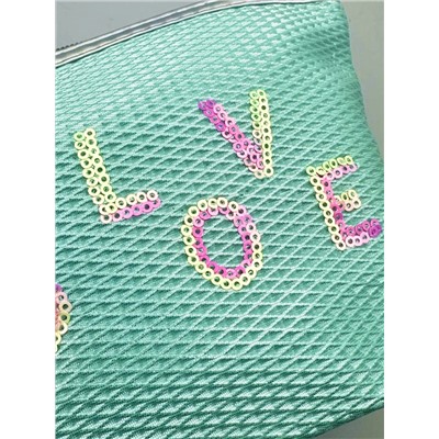 Sunflower Косметичка женская лодочка с пайетками Love 11653-8, мятный 21005