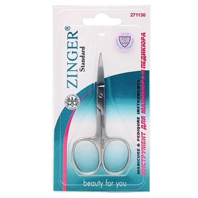 Zinger Ножницы маникюрные для ногтей изогнутые / Standard B 116 S(FD), глянцевый/матовый, 9 см 1802
