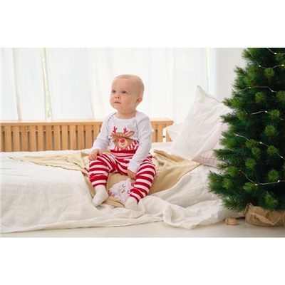 Костюм детский (джемпер и брюки) «Крошка Я. Мой первый НГ», рост 62-68 см, красный, белый