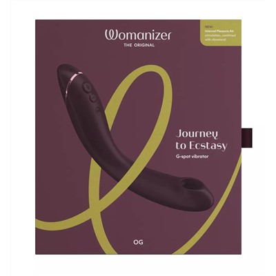 Сливовый стимулятор G-точки Womanizer OG c технологией Pleasure Air и вибрацией - 17,7 см.