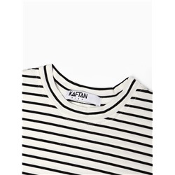 Футболка для девочки KAFTAN «Полоска», белая, чёрная, рост 100 см