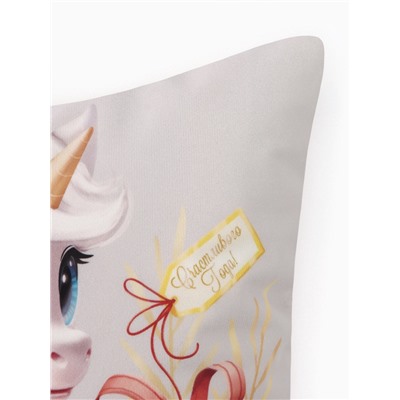 Наволочка декоративная новогодняя «Этель. Пегас», 40×40 см, велюр