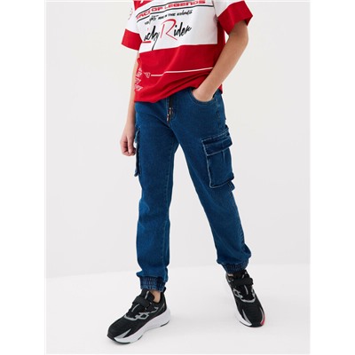 Брюки текстильные джинсовые для мальчиков