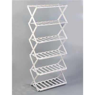 Стеллаж универсальный, 6 полок, 50×25×110 см, напольный, открытый, белый, Greengo