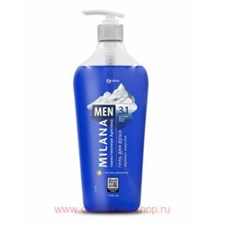 Milana MEN Гель для душа Таинственная арктика с маслом эвкалипта 750 мл