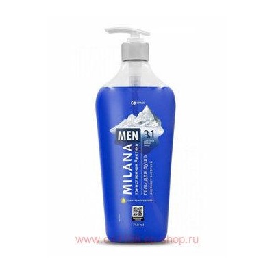 Milana MEN Гель для душа Таинственная арктика с маслом эвкалипта 750 мл