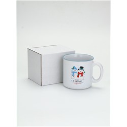 УЦЕНКА Кружка керамическая новогодняя «Снеговики», 530 мл