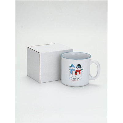 УЦЕНКА Кружка керамическая новогодняя «Снеговики», 530 мл