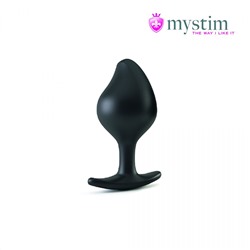 Черная пробка Mystim Rocking Vibe S с возможностью подключения к электростимулятору - 9,7 см.