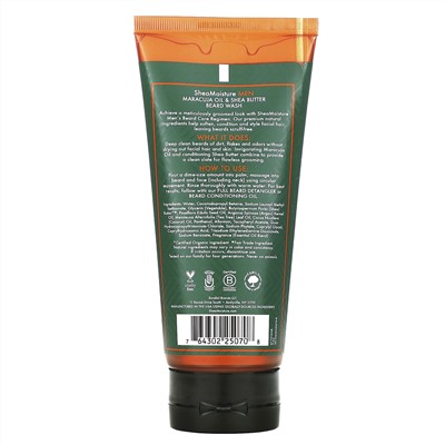 SheaMoisture, Men, Beard Wash, Maracuja Oil & Shea Butter, 6 fl oz (177 ml)
