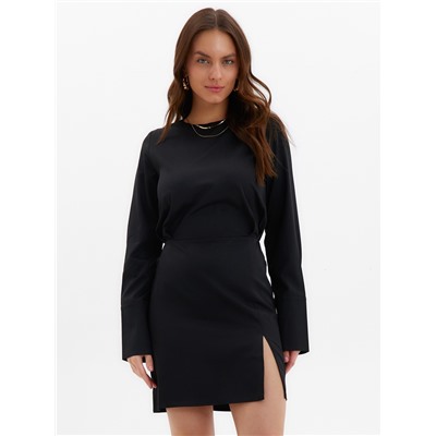 Платье мини женское MINAKU: Silk pleasure, чёрное, размер 46