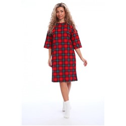 Платье-туника на клепках (Красный-синий)