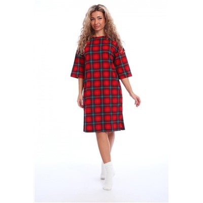 Платье-туника на клепках (Красный-синий)