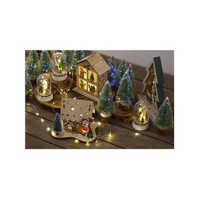 Гирлянда «Конский хвост» 10 нитей по 1 м, IP20, серебристая нить, 100 LED, свечение тёплое белое, 12 В