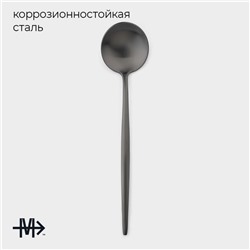Набор столовых ложек Magistro «Фолк», длина 21.5 см, 6 шт., нержавеющая сталь, чёрный